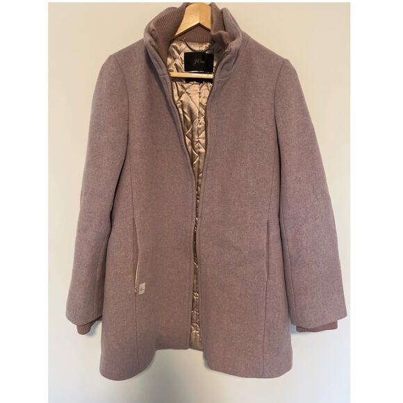 J.Crew Lodge Coat Italian Stadium-Cloth Wool Dusty Pink Nello Gori 8 - Picture 1 of 8